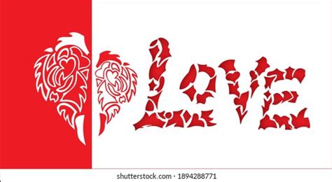 Red White Heart Red Word Love Stock Vector (Royalty Free) 1894288771 | Shutterstock