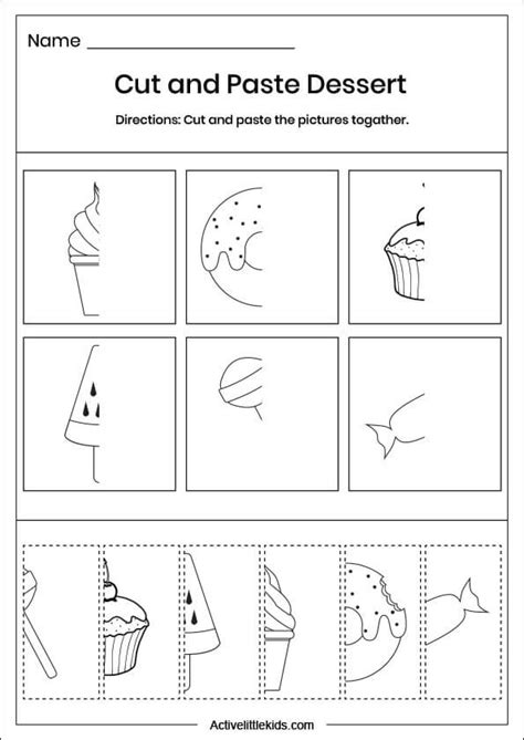 Cut and Paste Worksheets for Preschool - Active Little Kids