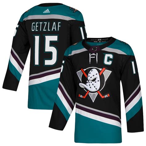 adidas Ryan Getzlaf Anaheim Ducks Black/Teal Alternate Authentic Player Jersey