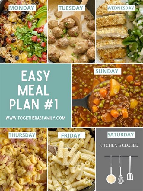 Easy Meal Plan {week 1} - Together as Family