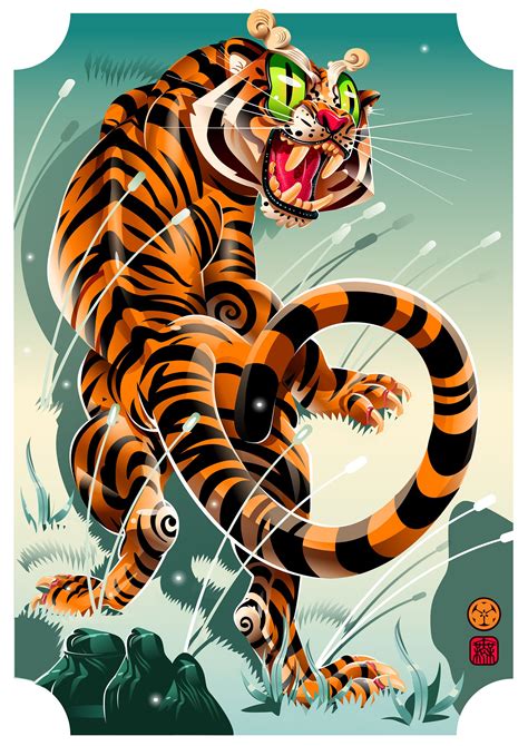 The Tiger and The Dragon on Behance | Tiger cartoon illustration ...