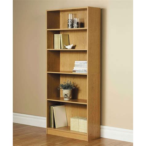 Orion 72" 5-Shelf Wide Bookcase, Oak - Walmart.com - Walmart.com