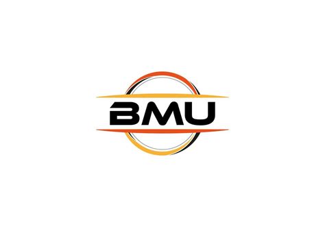 BMU letter royalty ellipse shape logo. BMU brush art logo. BMU logo for a company, business, and ...