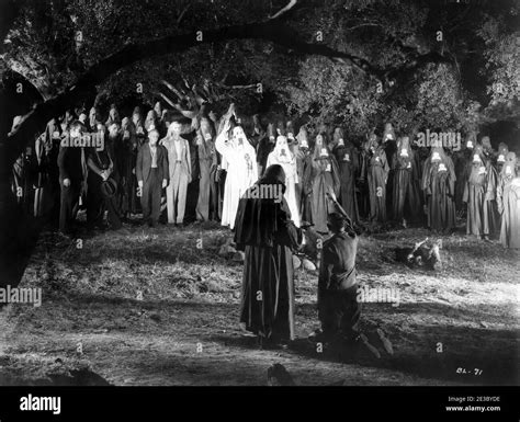 Night Meeting of the hooded Black Legion Clan in BLACK LEGION 1937 directors ARCHIE MAYO and ...