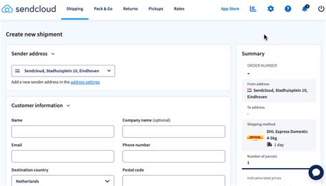 How to create an international shipment in Sendcloud – Sendcloud Help Center