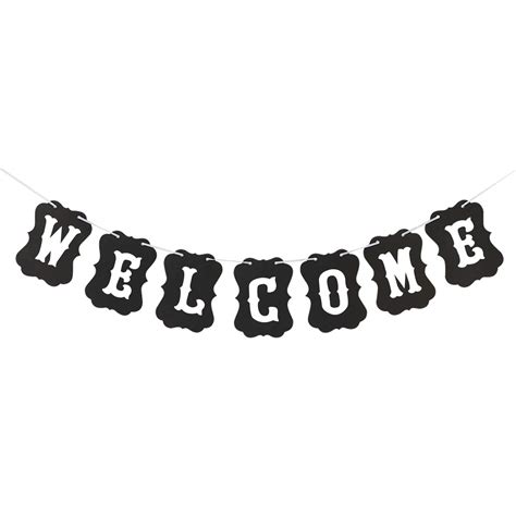 Buy Black and White Welcome Banner - Large, DIY REQUIRED | Welcome ...