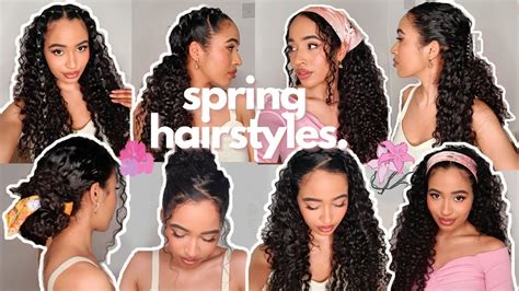 10 EASY HairStyles for Curly Hair - SPRING 2021 - YouTube