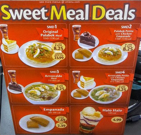 Menu at Red Ribbon fast food, Las Vegas, S Maryland Pkwy