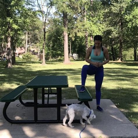 Park Bench Workout and I'm sure you can tell who the real ⭐️star⭐️ of the workout is!!🤣🐶 . # ...