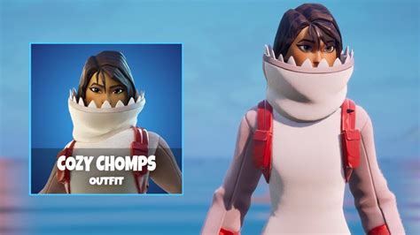 Fortnite - *LEAKED* COZY CHOMPS SKIN GAMEPLAY! (Female Shark Skin FULL SET) - YouTube