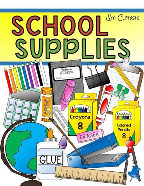 Back to School Supplies Clipart - Etsy