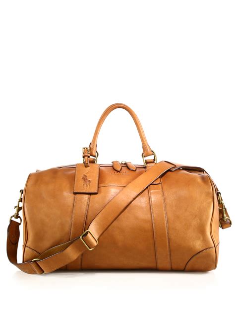 Polo ralph lauren Leather Duffel Bag in Brown for Men | Lyst