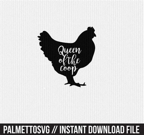 Queen of the Coop Chicken Svg Dxf File Silhouette Cameo - Etsy | Silhouette cameo, Etsy, Clip art