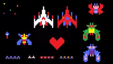 galaga spaceship - Google Search | Gaming wall art, Pixel art, Video game art