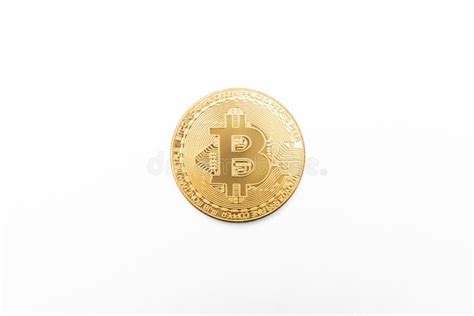 Bitcoin Physical Gold Coin Isolated on White Stock Photo - Image of ...