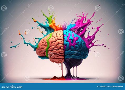 A Genius Human Brain Abstract Painting Art with Creative Watercolor Splash Stock Photo - Image ...