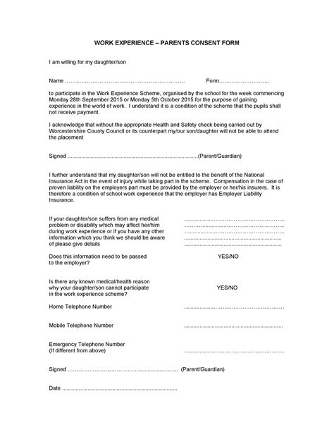 50 Printable Parental Consent Form & Templates ᐅ TemplateLab