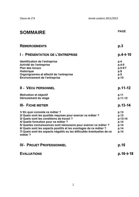 Modele De Rapport De Stage 3Eme – Financial Report