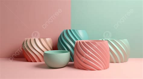 Pastel Stripe Texture In Curved 3d Rendering Background, Pink 3d, Pastel Pattern, Yellow Pattern ...