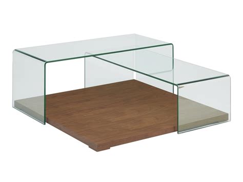 Kinex Wood & Glass (Square) Contemporary Coffee Table | Modern Coffee Table