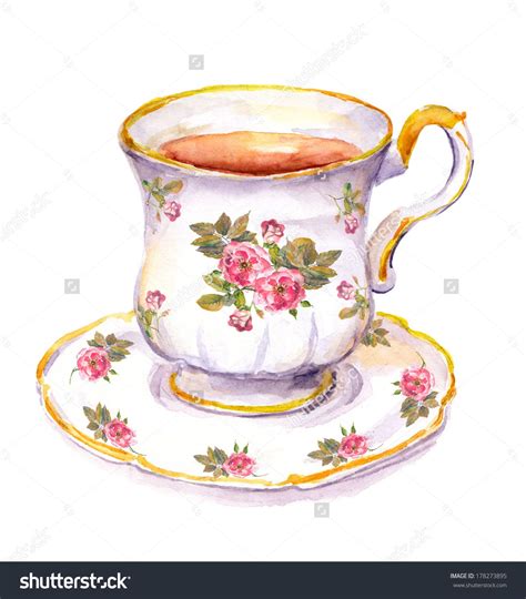 Image result for saucers design drawing English Cup, Decoupage, Rose Flower, Flowers, Watercolor ...