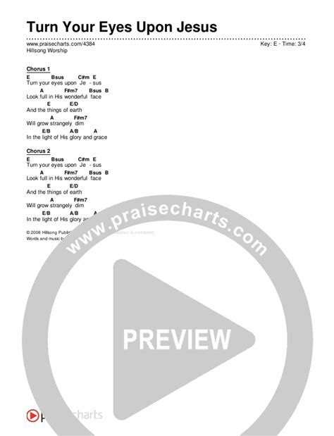 Turn Your Eyes Upon Jesus Chords PDF (Hillsong Worship) - PraiseCharts