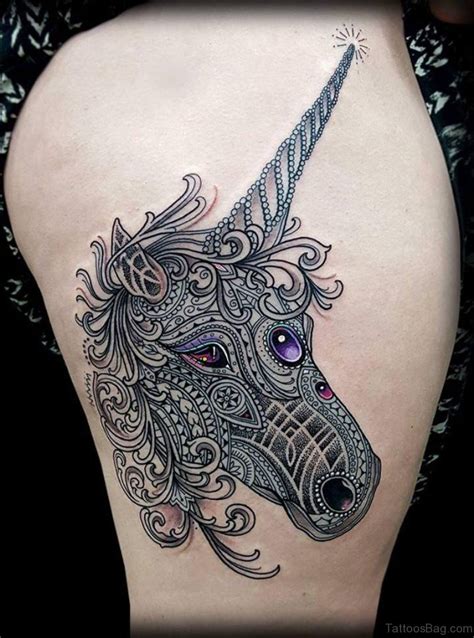 50 Great Unicorn Tattoos On Thigh