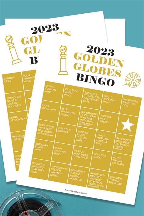 Free 2023 Golden Globes Bingo Printable in 2023 | Watch party, Bingo printable, Globe watch