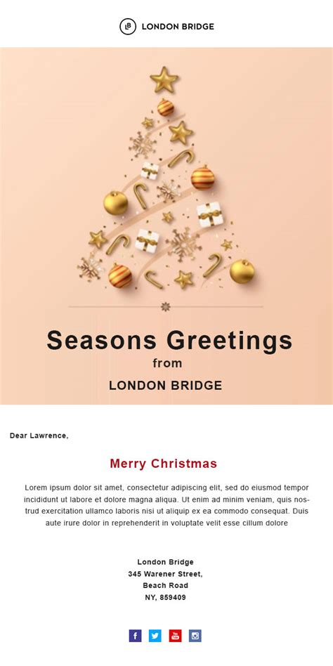 Christmas Email Template For The Holiday Greetings