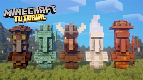 Minecraft | How to build 5 unique Villager Statues #03 | Tutorial - YouTube