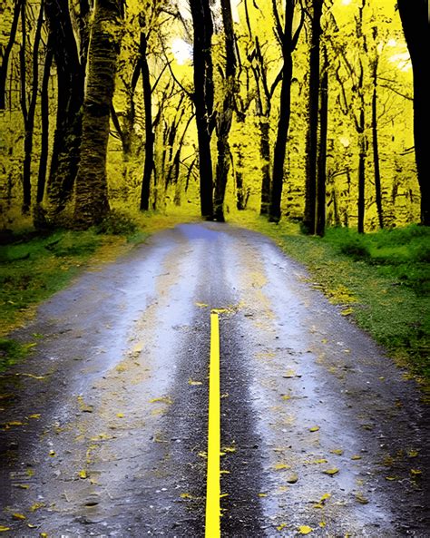 Two Roads Diverged in a Yellow Wood · Creative Fabrica