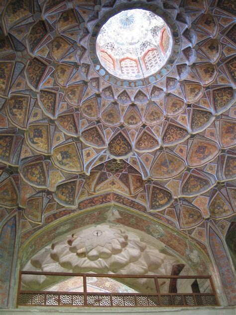 Muqarna on dome ceiling, inside Kakh-e Hasht behesht (eight paradise ...