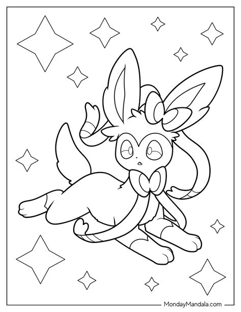 sylveon coloring pages for kids pokemon ready for download