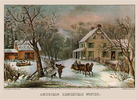 American Homestead Winter, Currier & Ives | Currier and ives, Currier ...