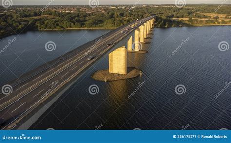 Orwell bridge aerial view stock image. Image of nature - 256175277