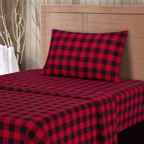 Mainstays Flannel Sheet set Traditional Contemporary Rustic 81 Thread ...