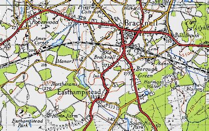 Old Map Of Bracknell