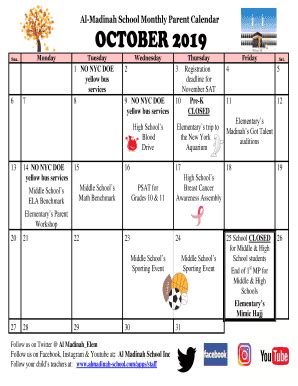 Al Madinah School Calendar - Fill Online, Printable, Fillable, Blank ...