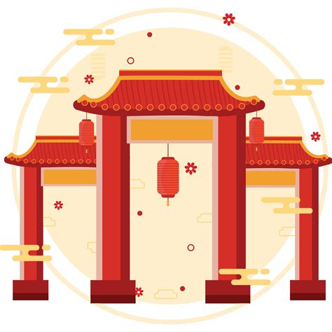 Chinese Gate Illustration 36355256 Vector Art at Vecteezy