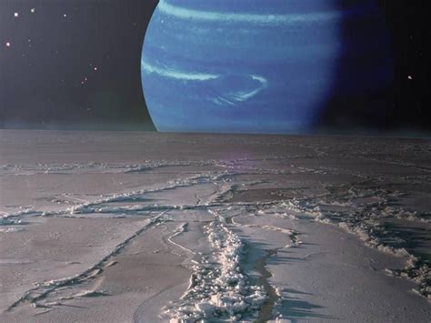 view of Neptune from the surfa | Space art, Neptune planet, Neptune