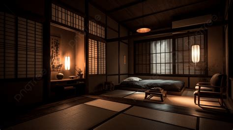 Japanese Style Bedroom 3d Model Home Decor Background, A Room With ...