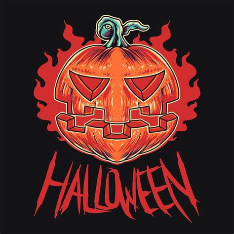 Pumpkin Halloween Fire Vector Illustration 8770262 Vector Art at Vecteezy