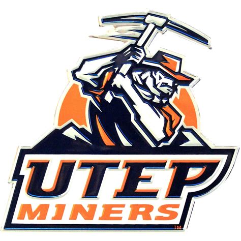 UTEP Miners Colored Aluminum Car Auto Emblem