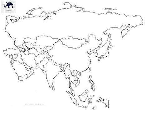 Printable Blank Asia Map - Outline, Transparent, PNG Map