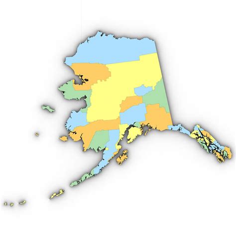 Alaska Political Map 3D Model MAX OBJ 3DS | CGTrader.com