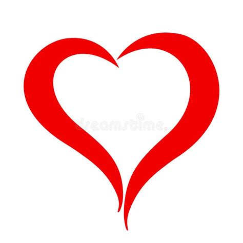 Abstract Heart Shape Outline Illustration Vector Element Isolated Red ...