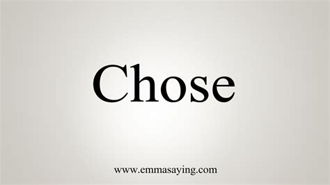 How To Say Chose - YouTube