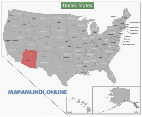 ⊛ Mapa de Arizona 🥇 Político y Físico Imágenes HD | 2023