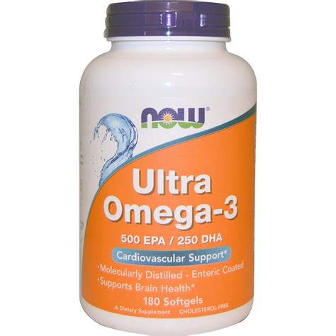 Now Foods Ultra Omega-3 500 EPA 250 DHA 180 Softgels Cholesterol-Free, GMP | eBay