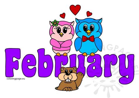 Clipart Colorful Month Of February Text – Coloring Page